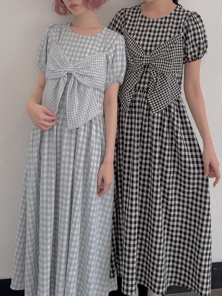 Sweet  Knot Plaid Dress New Ar - đánh giá và giá Anime Merchandise In Japanese